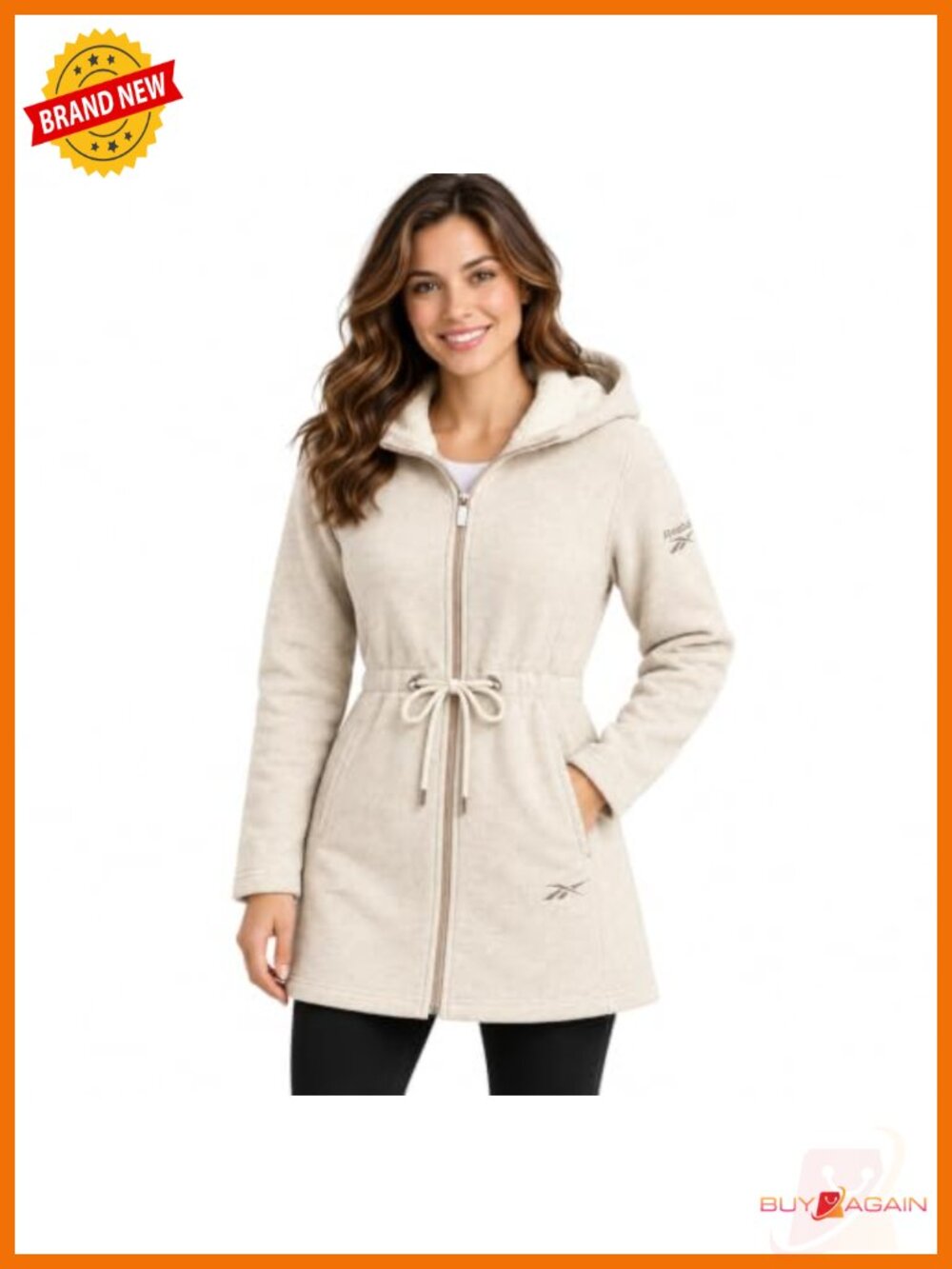 Women's Fleece Jacket Midweight Sherpa-Lined Hooded Long Length Coat